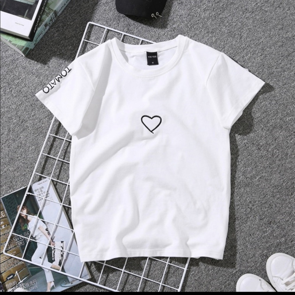 Casual White Tops Tshirt New Couples Lovers